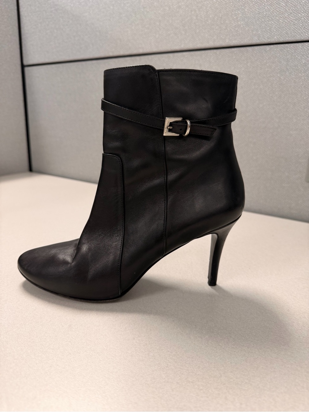 Charles David Black Leather Ankle Boot